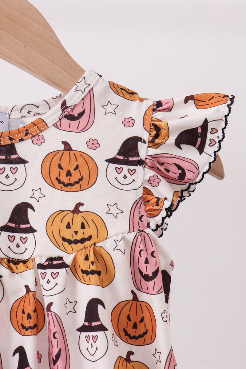 Baby Girl Pumpkin Ruffle Bubble