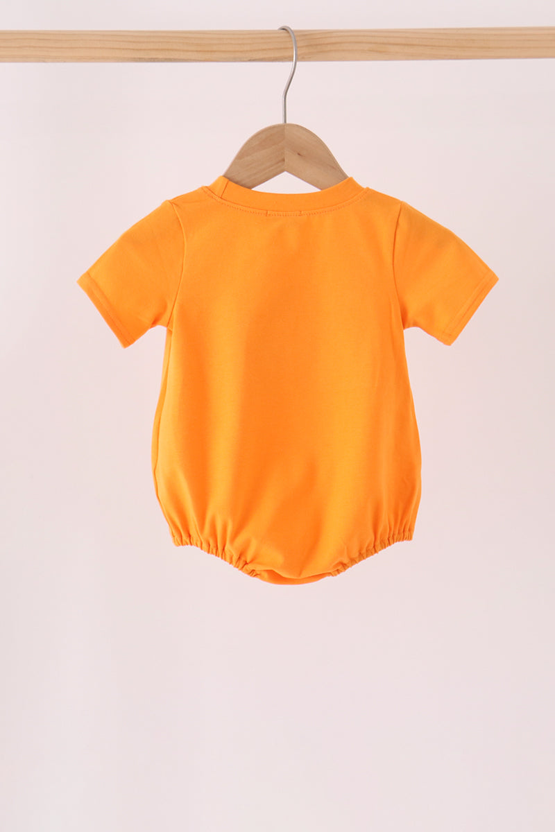 Baby Boy Orange Ghost Embroidery Bubble