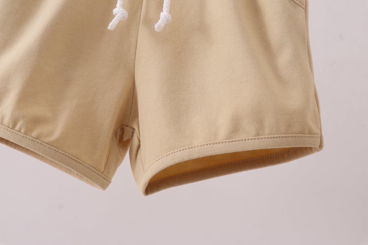 Khaki Drawstring Shorts