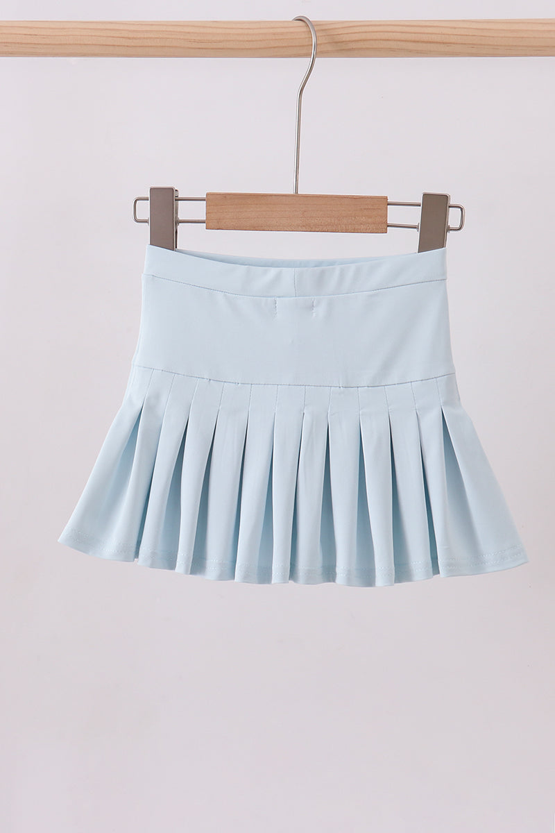 Girls Baby Blue Pleated Skort