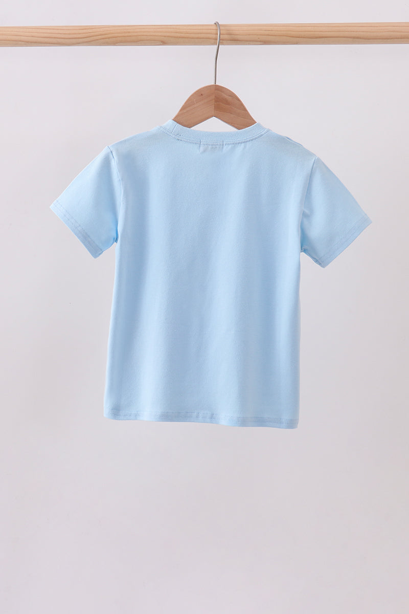 Boys Blue Football Applique Top