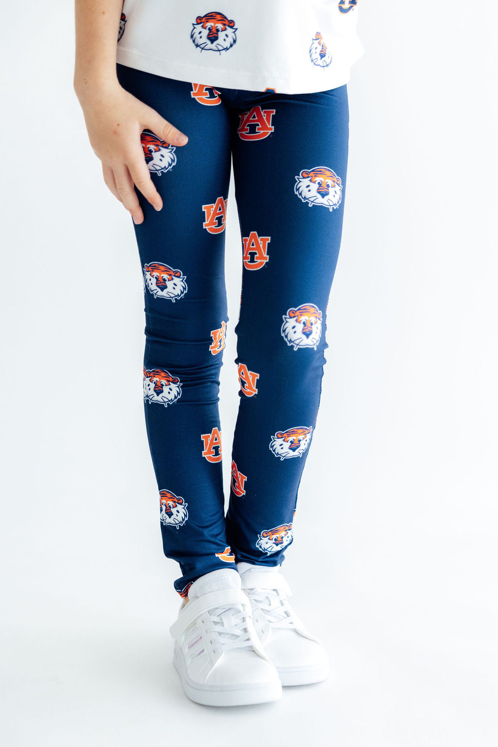 Girls Auburn Tigers Blue Aubie Leggings