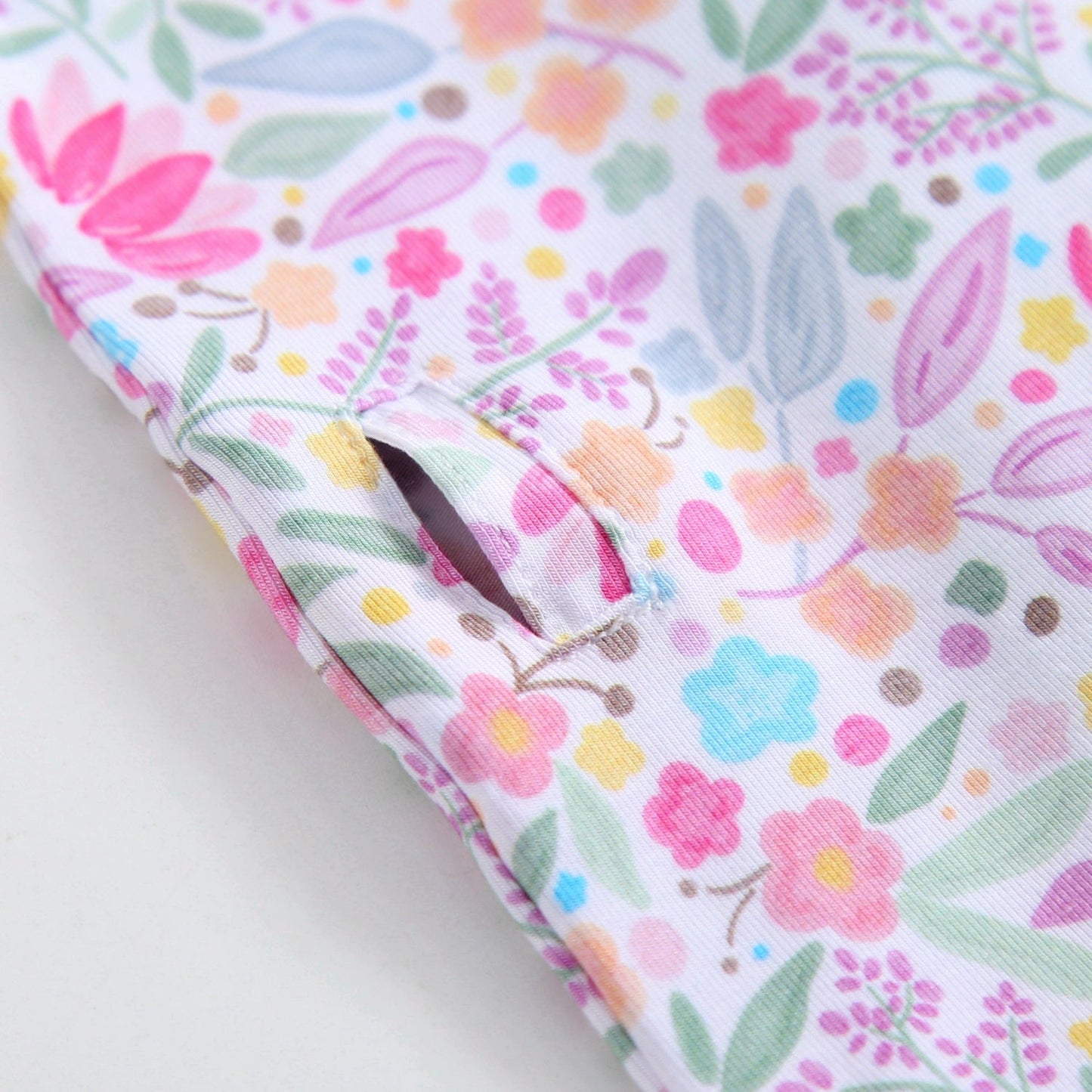 Tiny Blooms Ruffled Bamboo Zippered Baby Romper