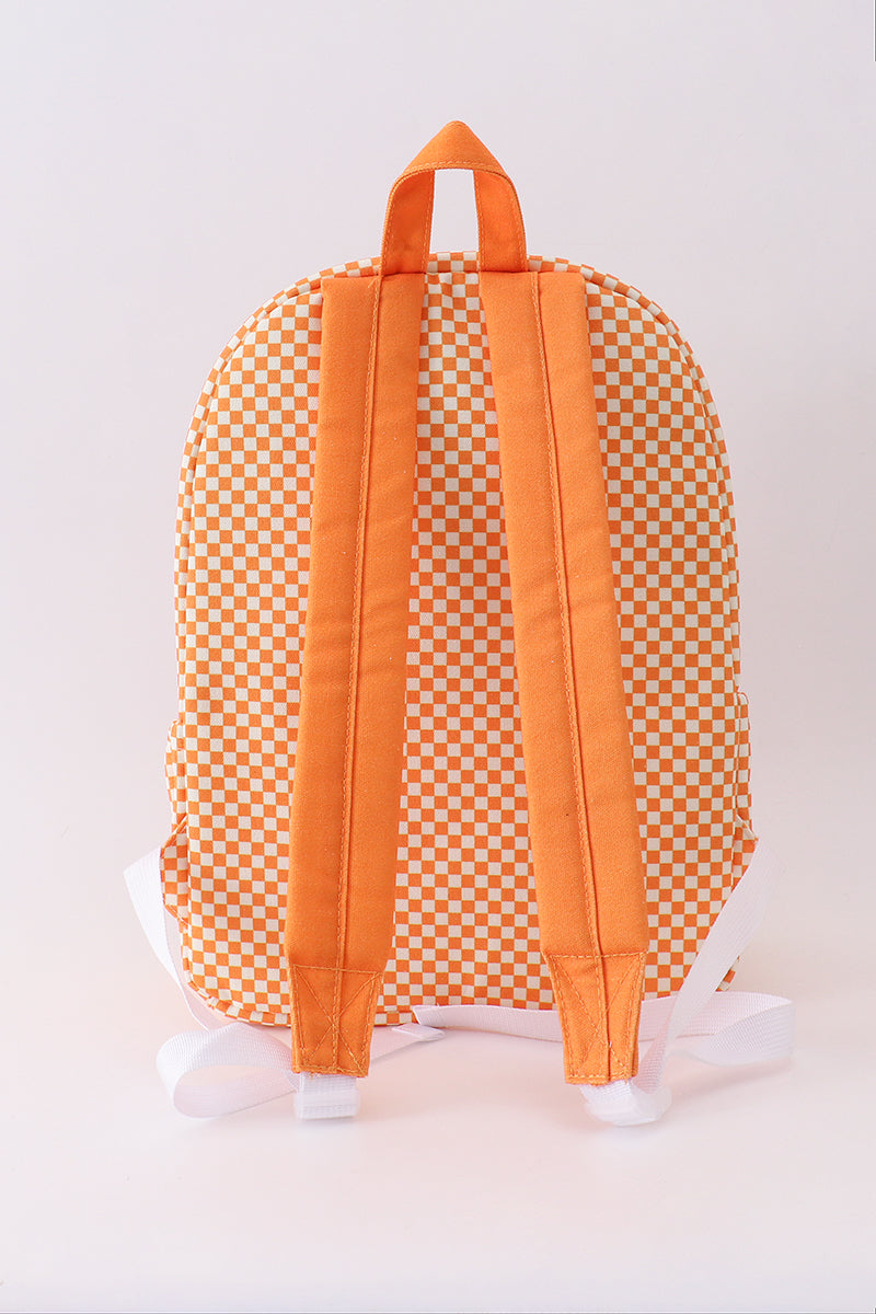 Orange Tennessee Vols Embroidered Checkered Backpack