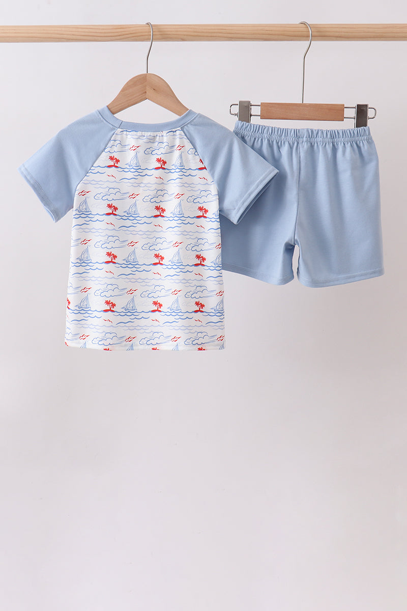 Boys Blue Sailboat Set