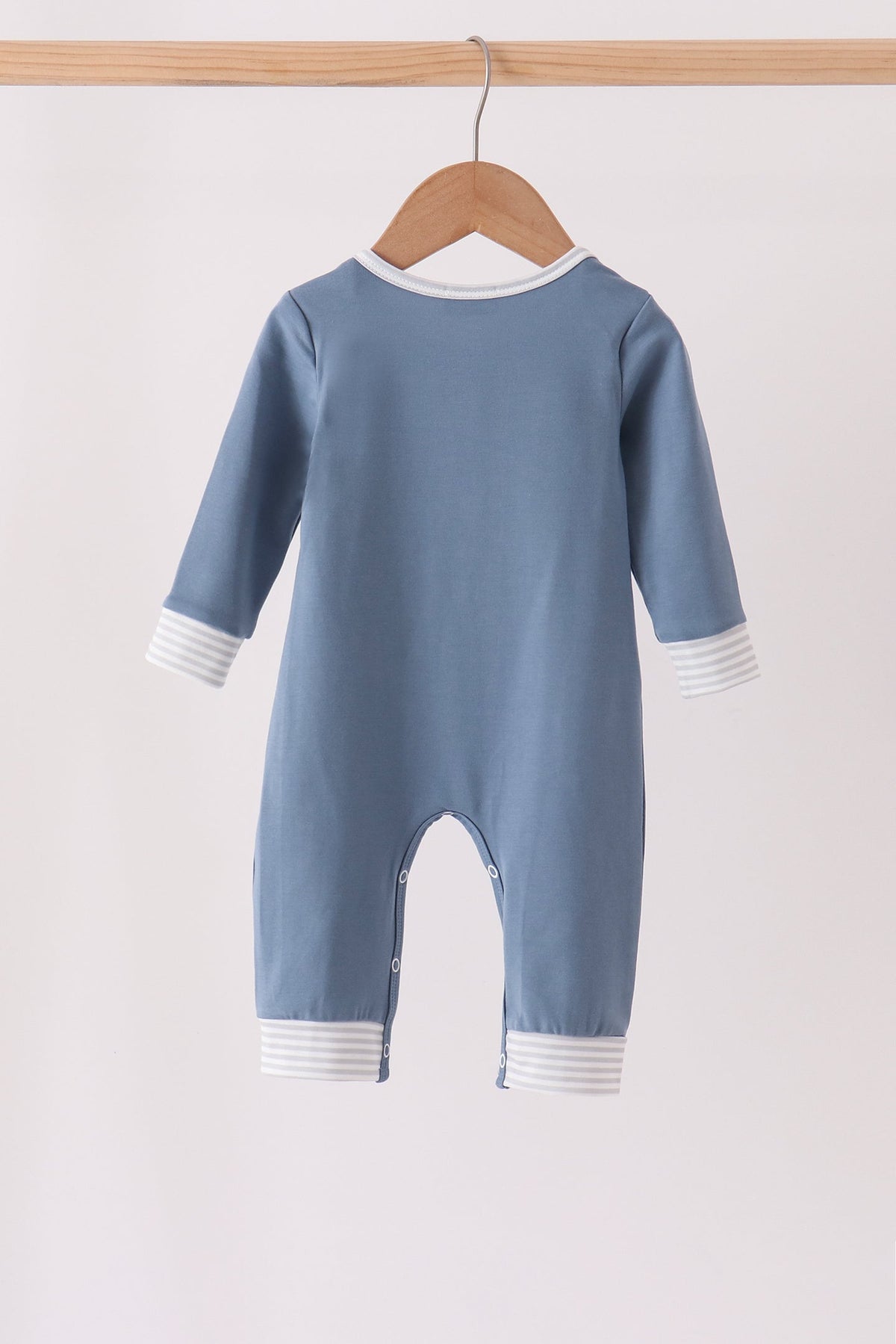 Baby Boys Teal turkey french knot romper