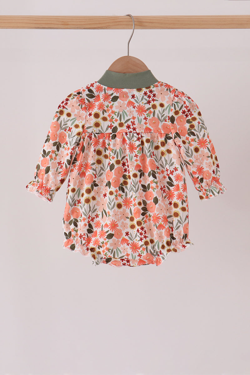 Fall Green Floral Bow Bubble