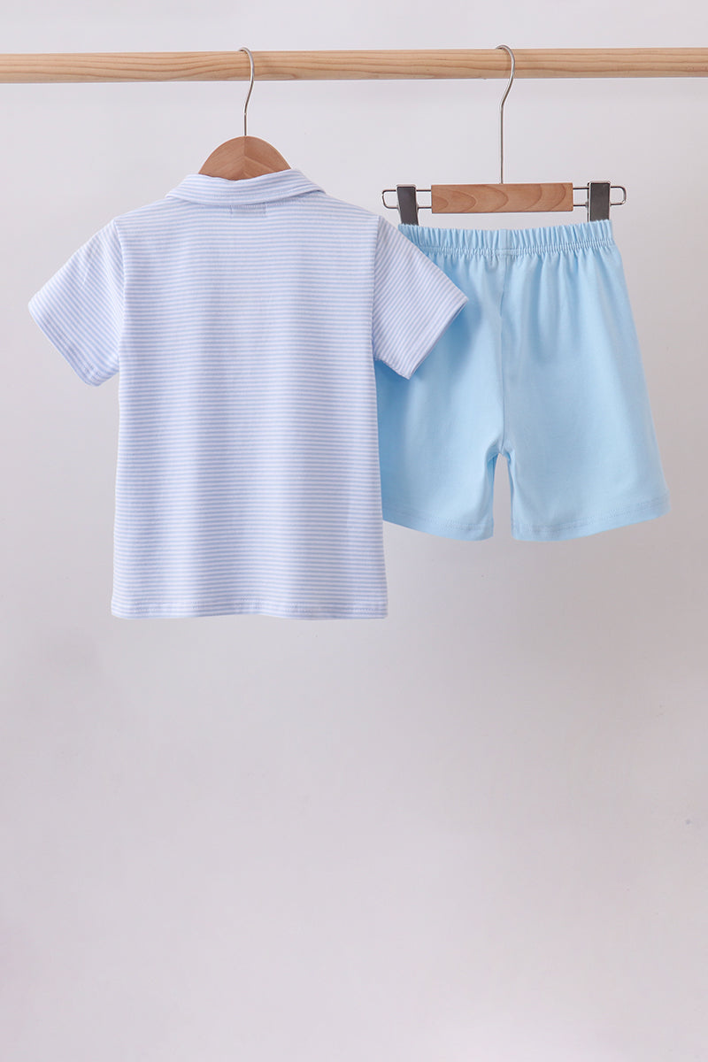 Boys Blue Apple Pocket Set