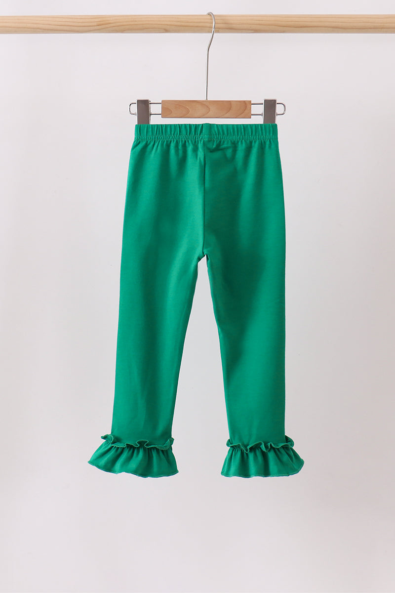 Girls Green Ruffle Pants