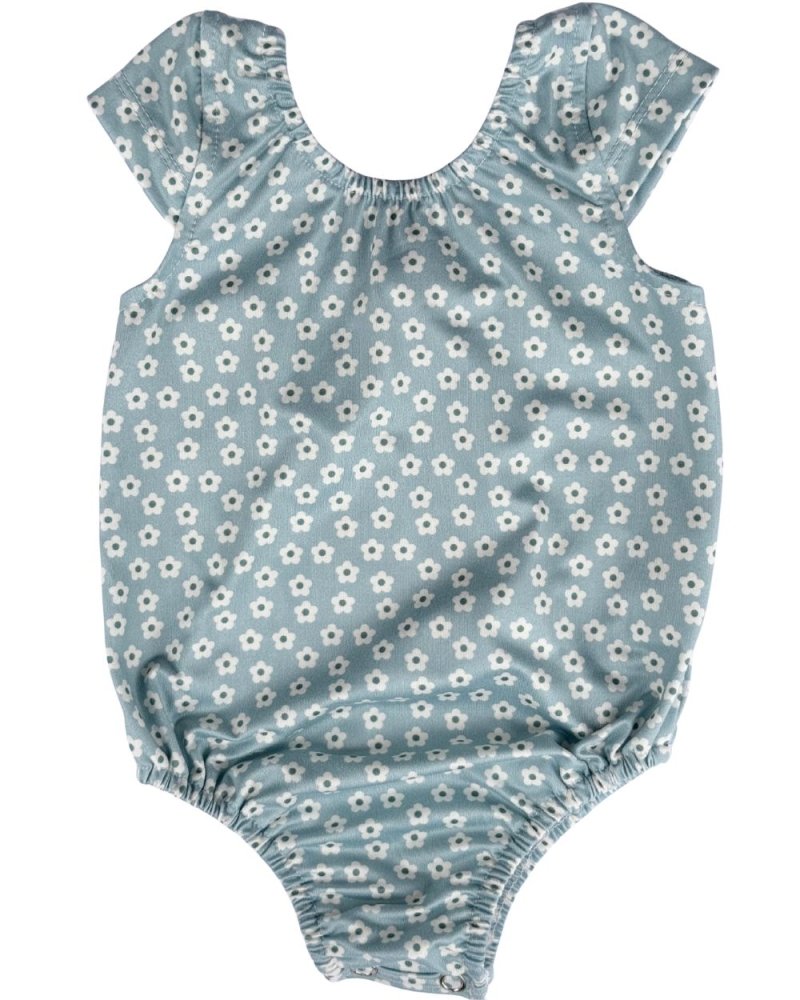 Girls Maggie Cap Sleeve Leotard - Sky Petals