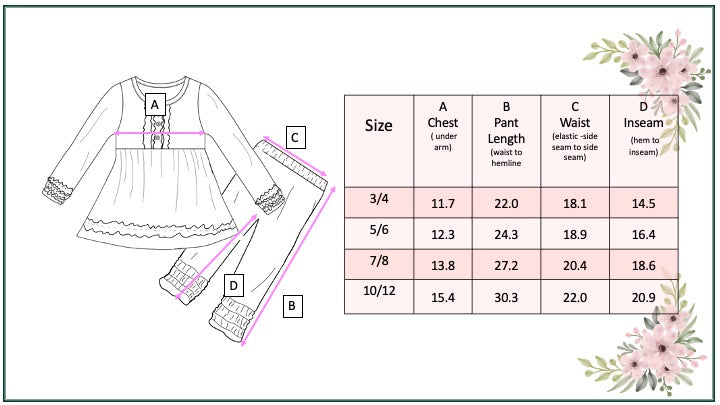 Girls Teal Plum Floral Legging Set