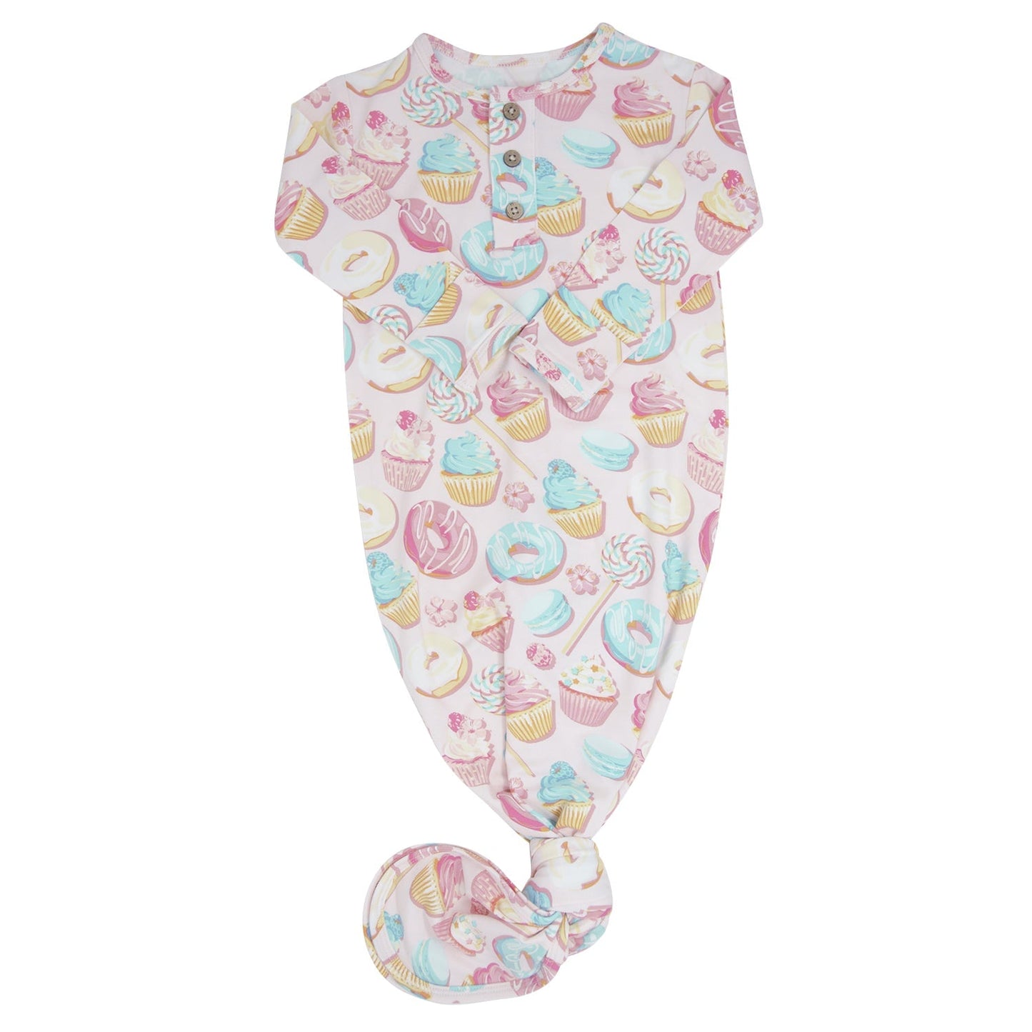 Baby Girl Sweet Tooth Donut Knotted Gown