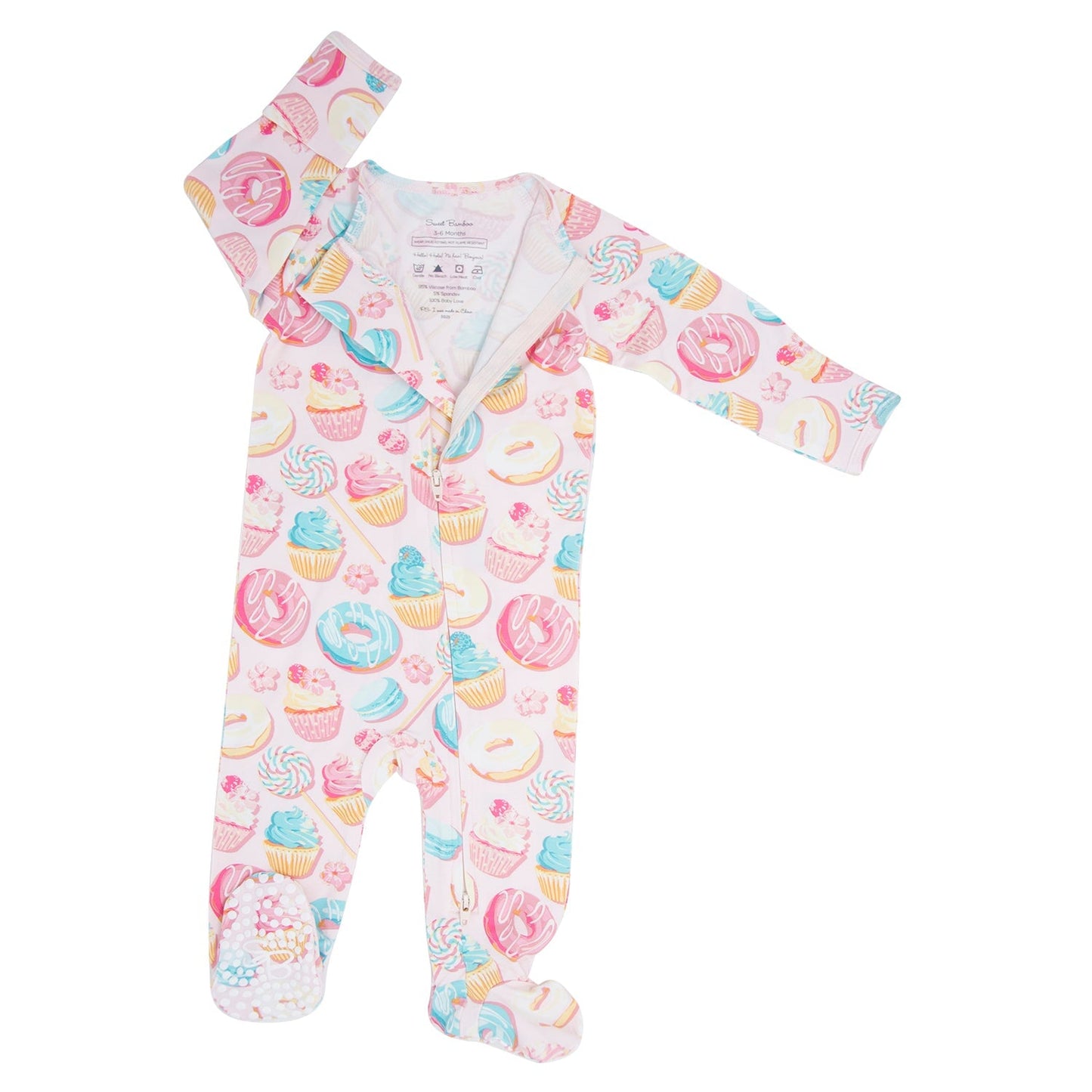 Baby Girl Sweet Tooth Donut Zipper Footie