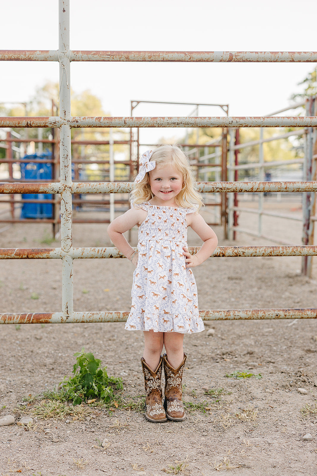 Baby & Girls Pony Smocked Dress