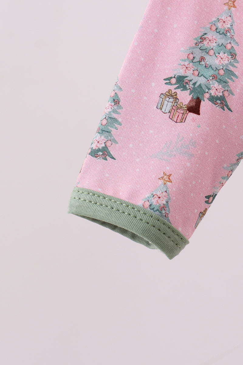 Baby Girl Pink Christmas Tree Bamboo Gown