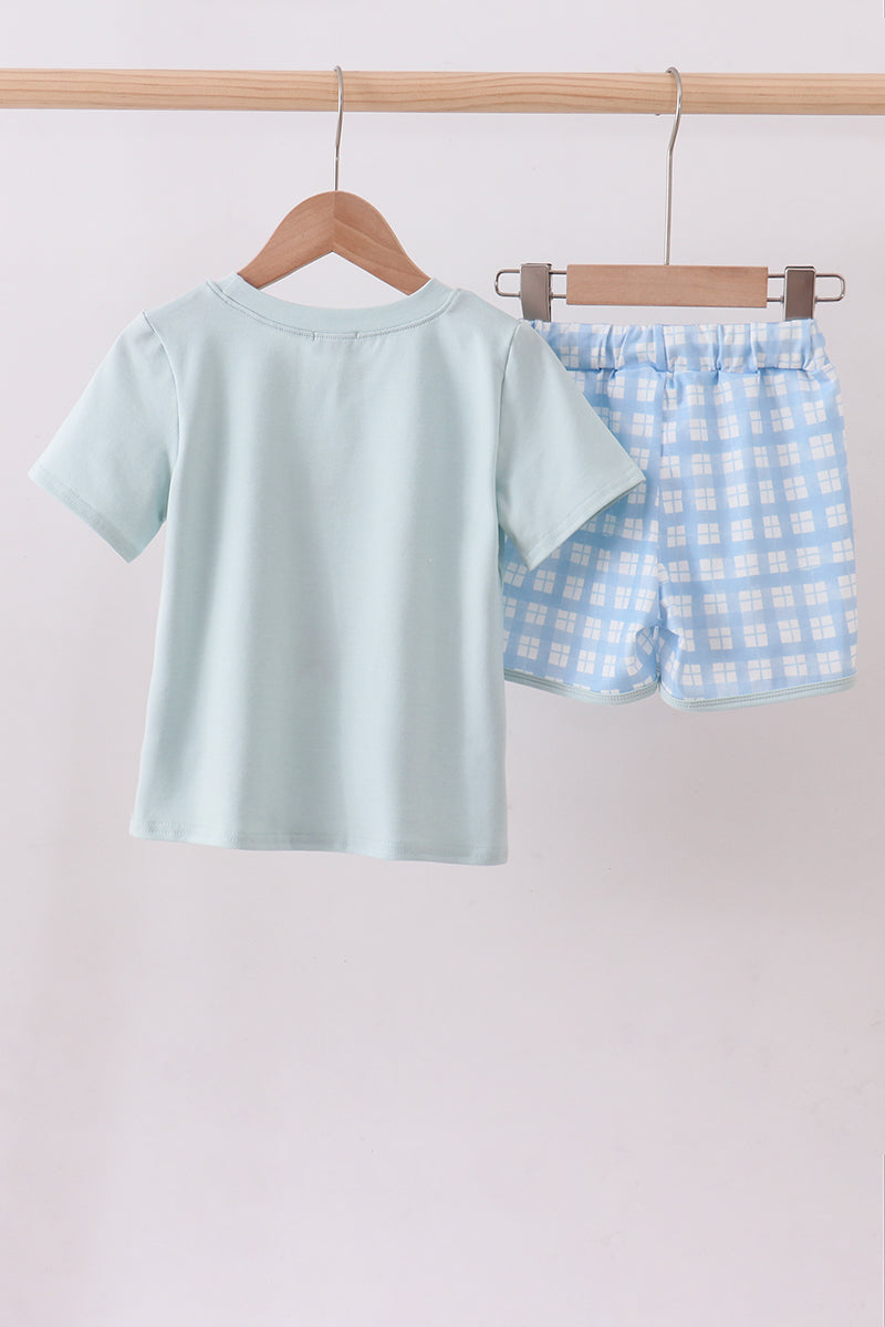 Boys Goose Appliqué Shorts Set