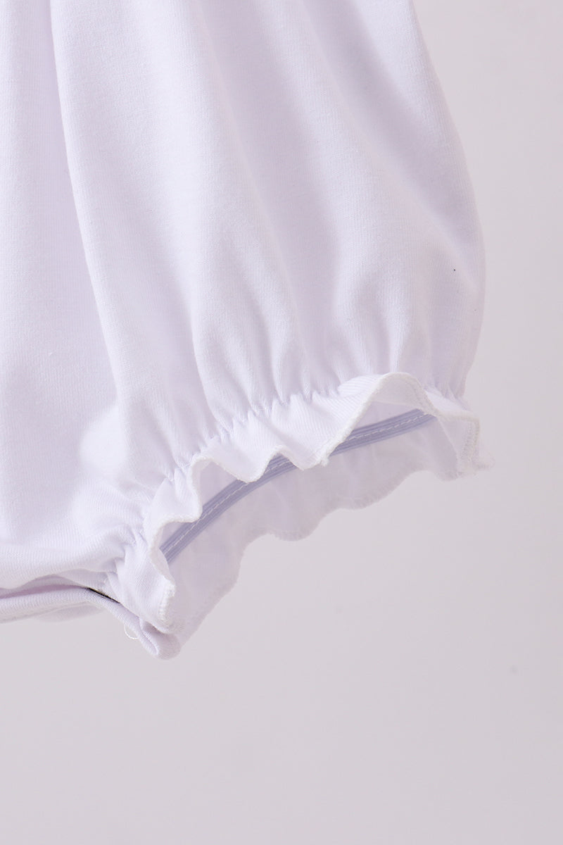 White Cross Smocked Bubble