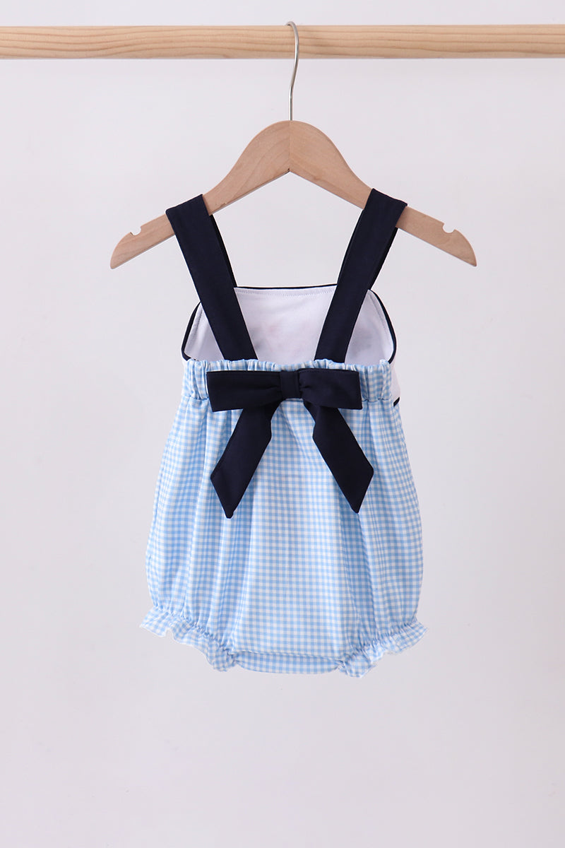 Baby Girls Mouse Gingham Patriotic Bubble with Bow