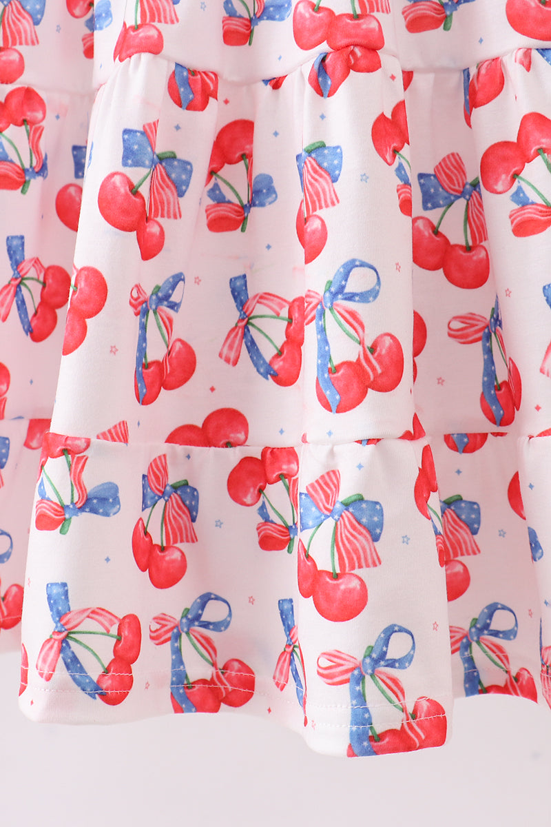 Blue Cherry Smocked Mom & Me Dress