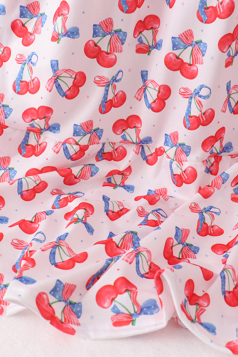 Blue Cherry Smocked Mom & Me Dress