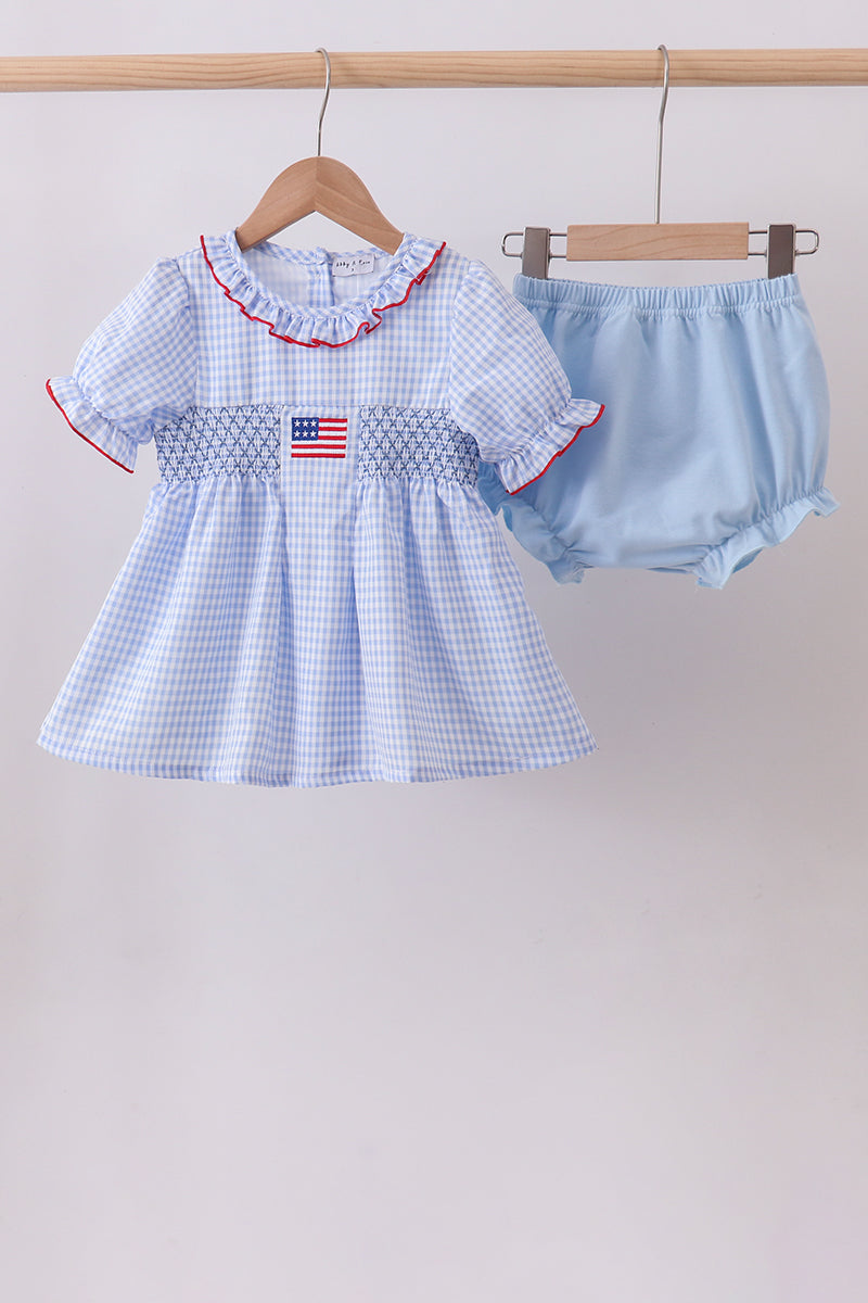 Flag Smocked Bloomer Set