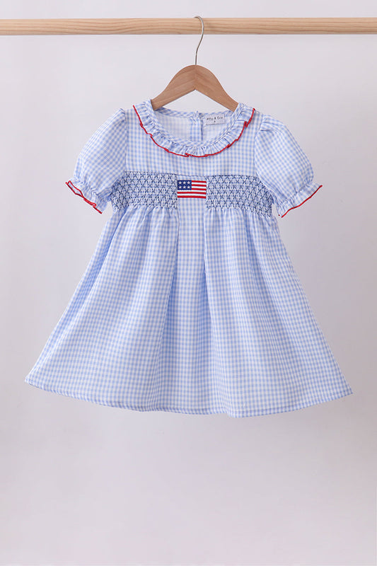 Flag Smocked Ruffle Dress