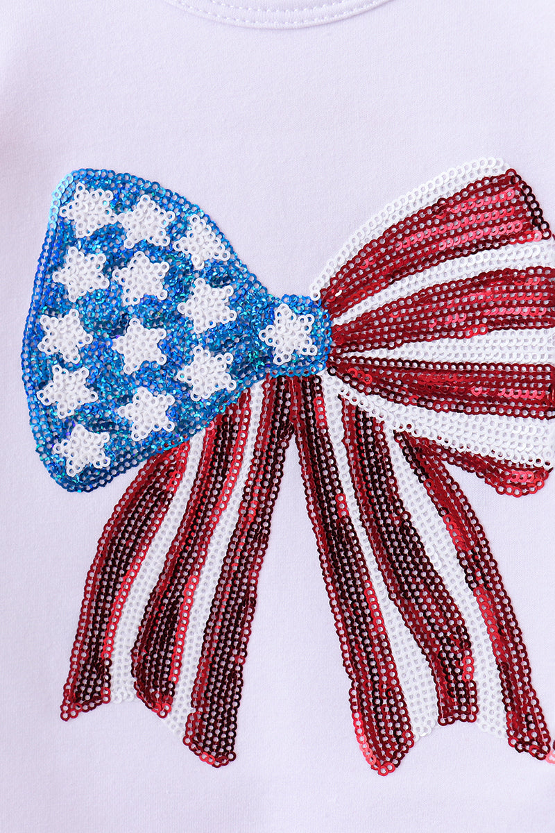 Baby & Toddler Patriotic bow sequin bloomer set