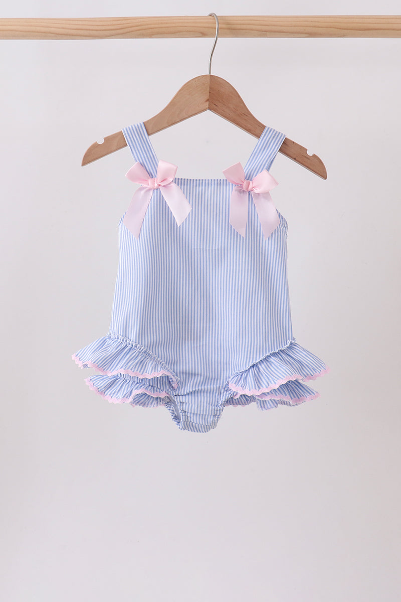 Baby & Girls Blue Stripe One-Piece Swimsuit