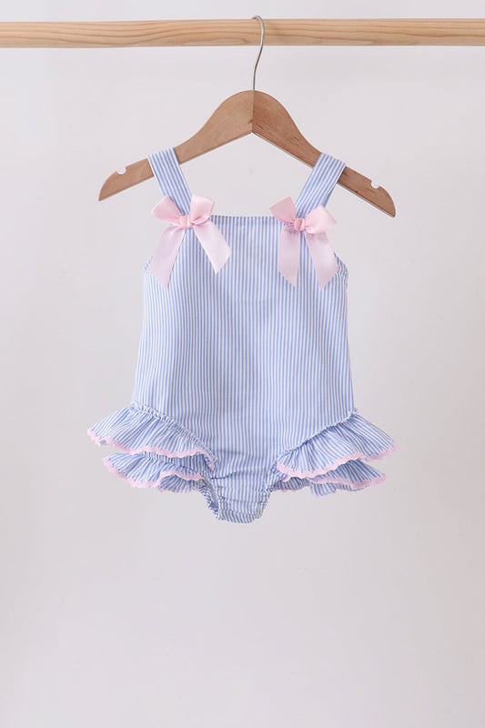 Baby & Girls Blue Stripe One-Piece Swimsuit