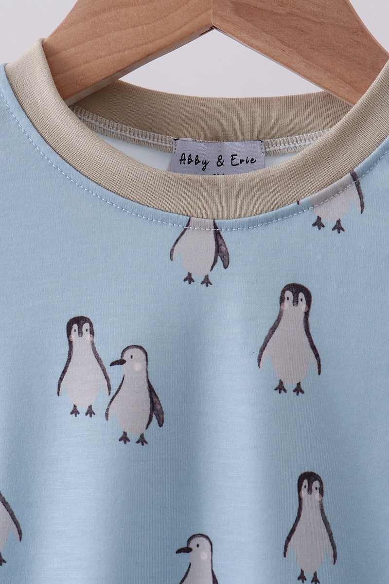 Baby Boy Penguin Print Bubble