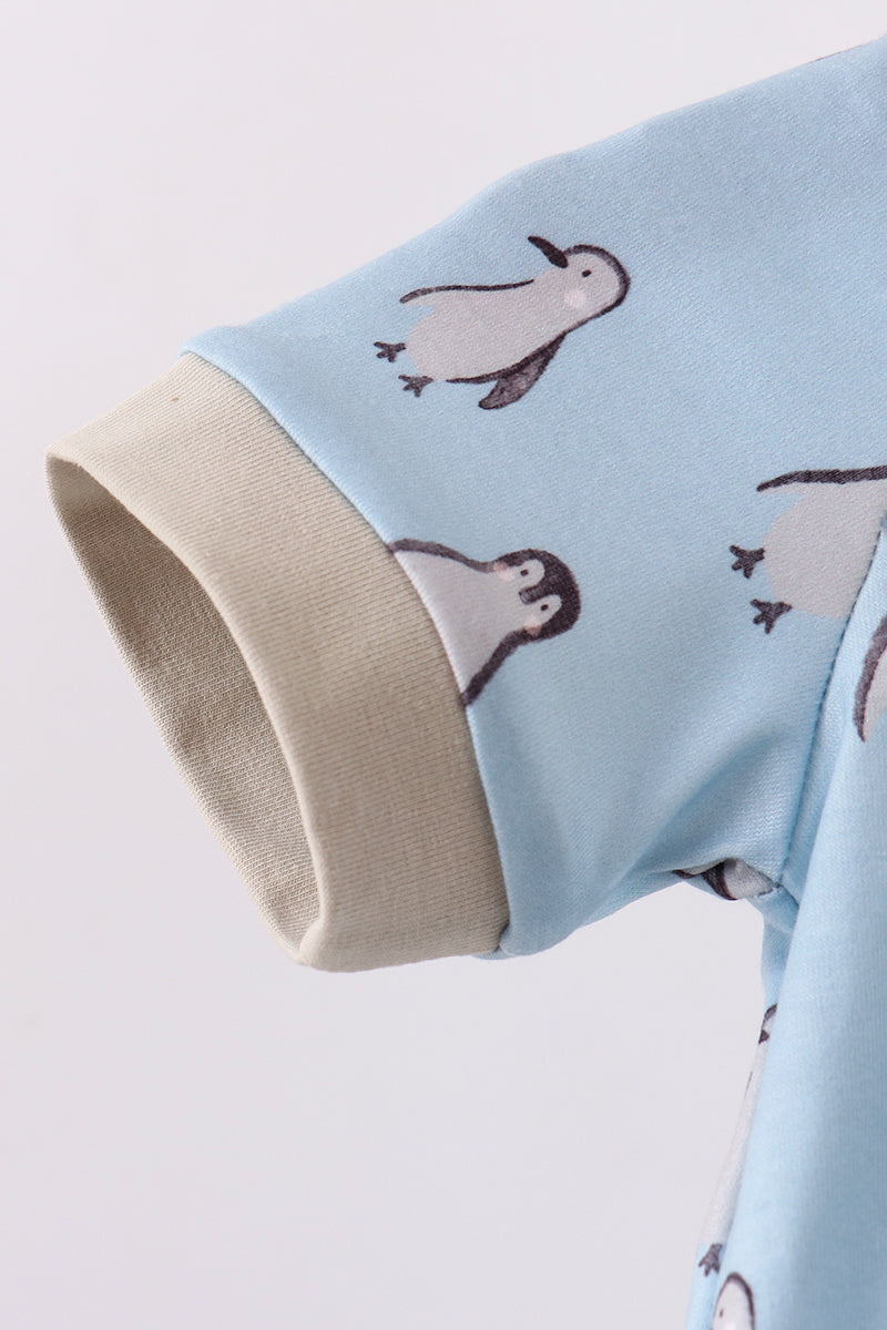 Baby Boy Penguin Print Bubble