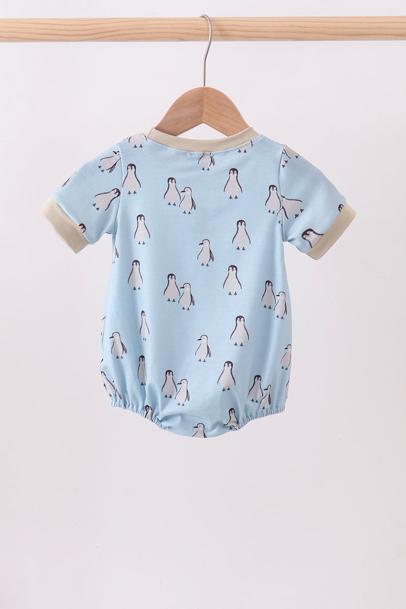 Baby Boy Penguin Print Bubble
