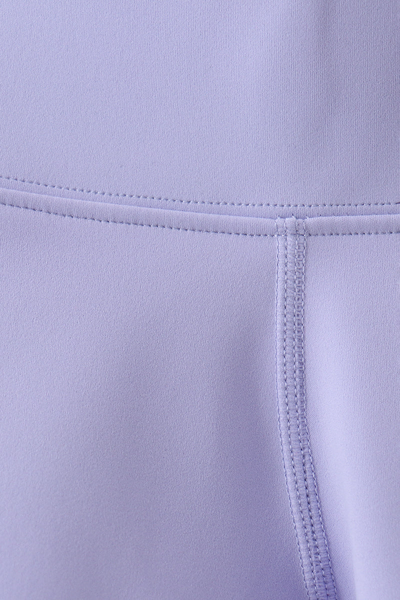 Girls Violet Scalloped Yoga Active Leggings