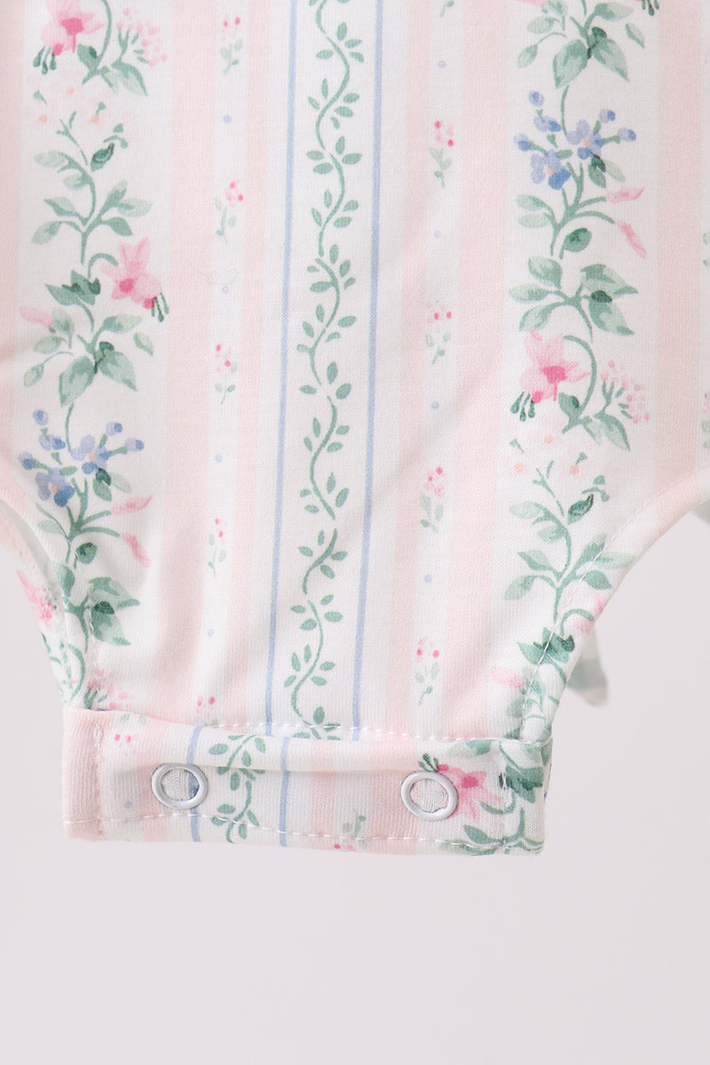 Bow Floral Applique Knit Bubble