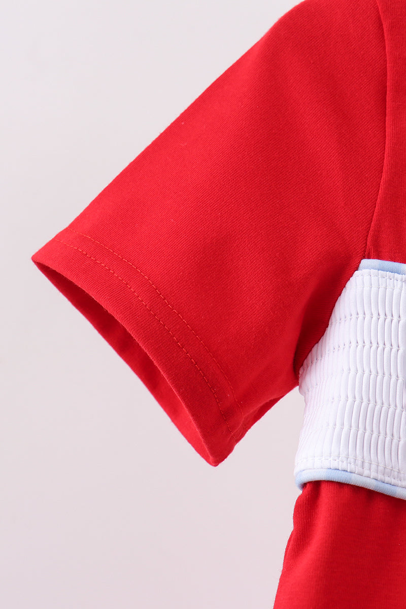 Boys Red School Bus Smocked top