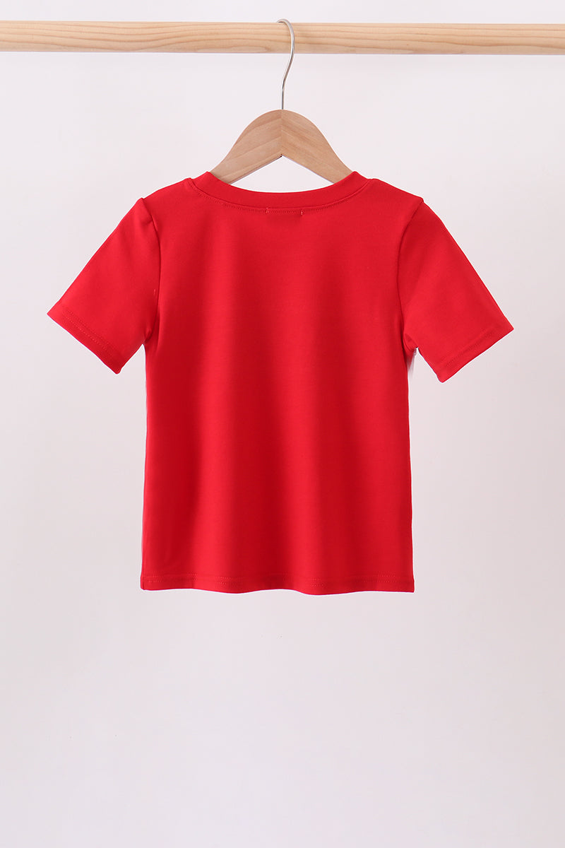 Boys Red School Bus Smocked top