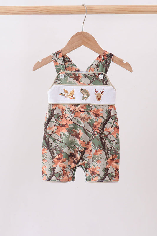 Baby Boys Camo Wildlife Hunting Fishing Embroidered Jon Jon