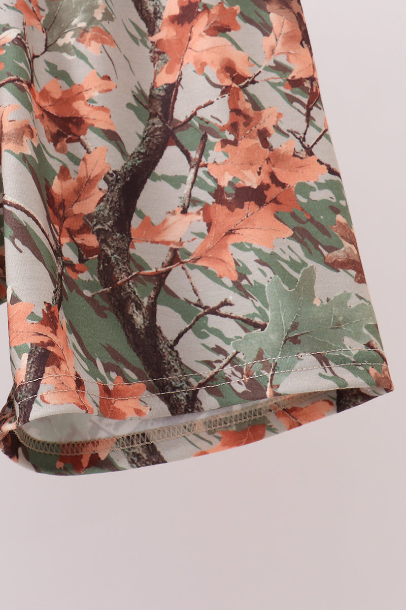 Boys Camo Wildlife Embroidered Shorts Set