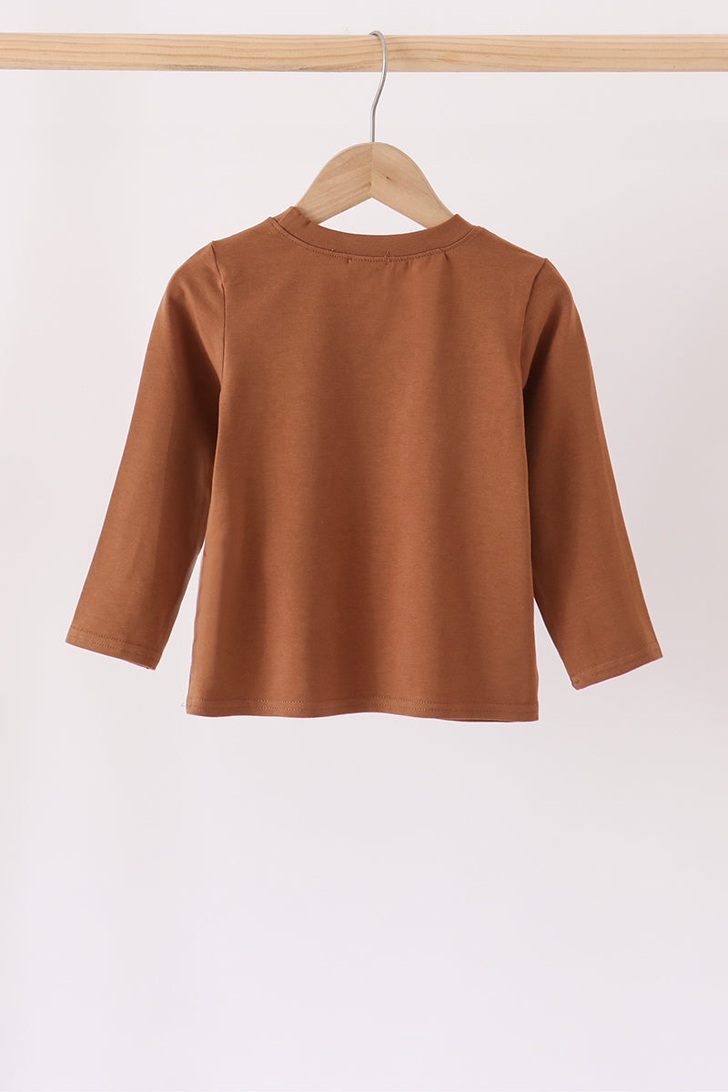 Boys Brown Football French Knot Top