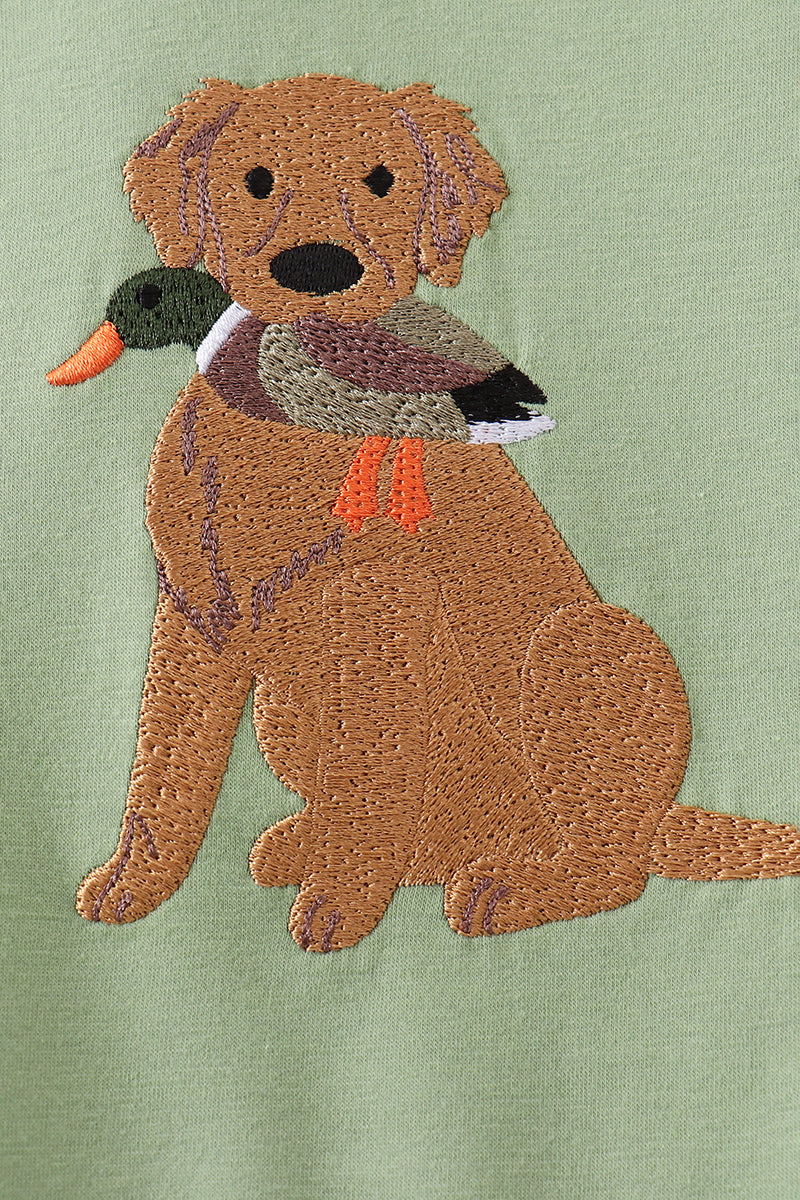 Baby Boys Green Hunting Print Romper