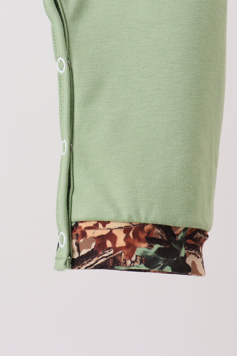 Baby Boys Green Hunting Print Romper