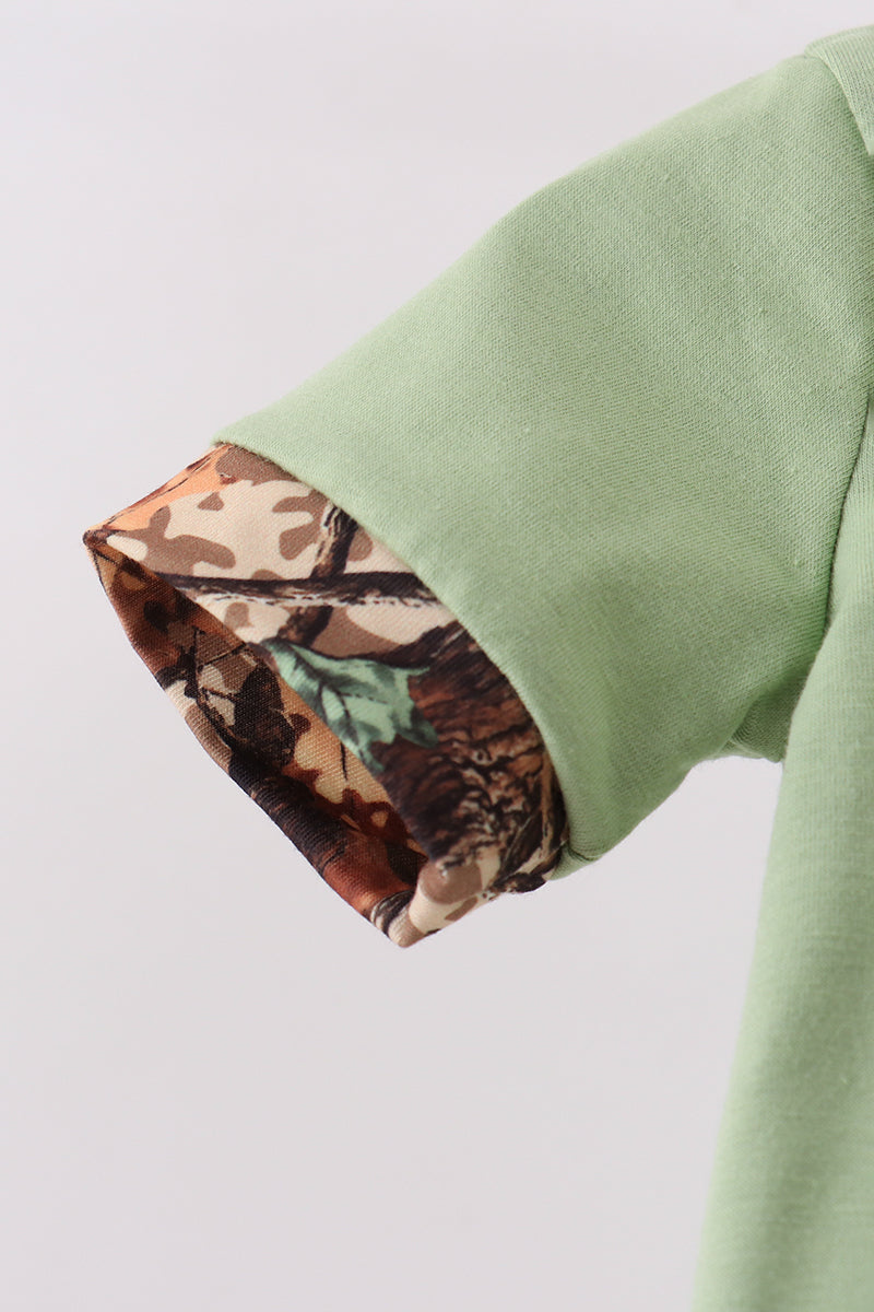 Baby Boys Green Hunting Print Romper