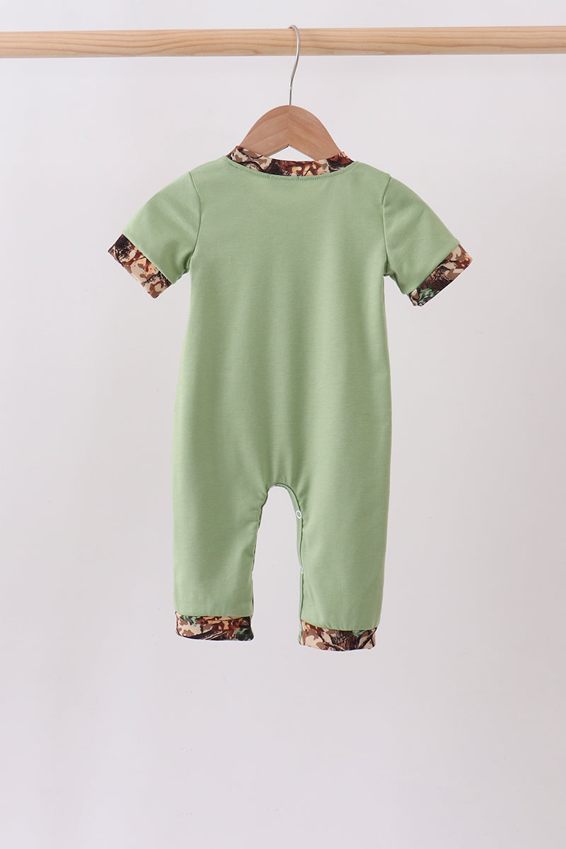 Baby Boys Green Hunting Print Romper