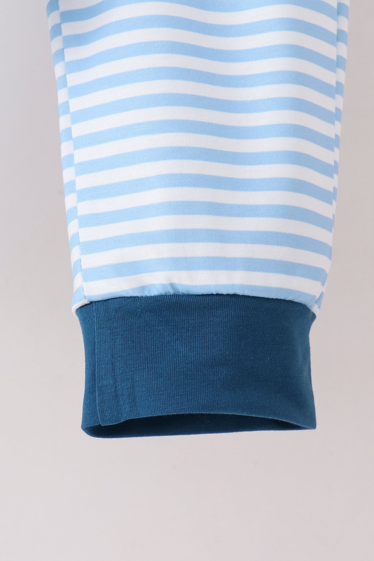 Boys Blue Superhero Character Embroidery Stripe Jogger Set