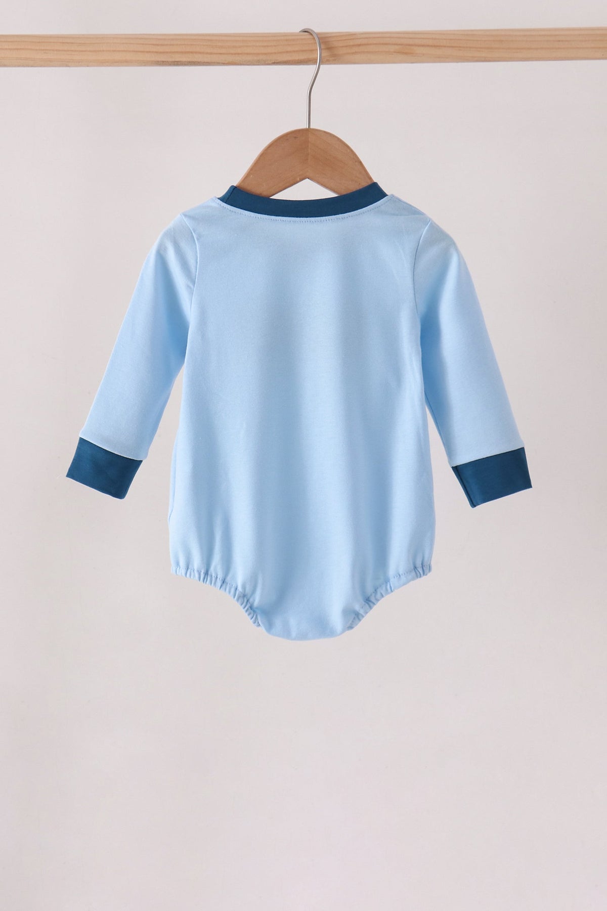 Baby Boy Blue Superhero Character Embroidery Bubble