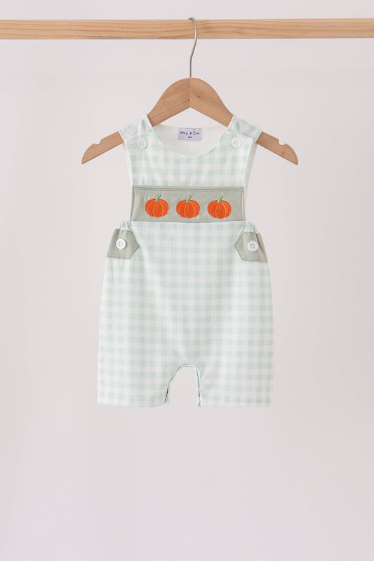 Baby Boy Sage Pumpkin Embroidery Jon Jon