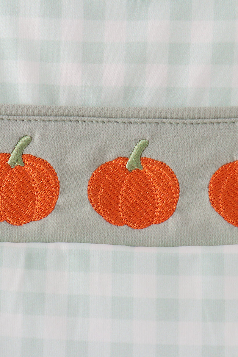 Baby Boy Sage Pumpkin Embroidery Jon Jon