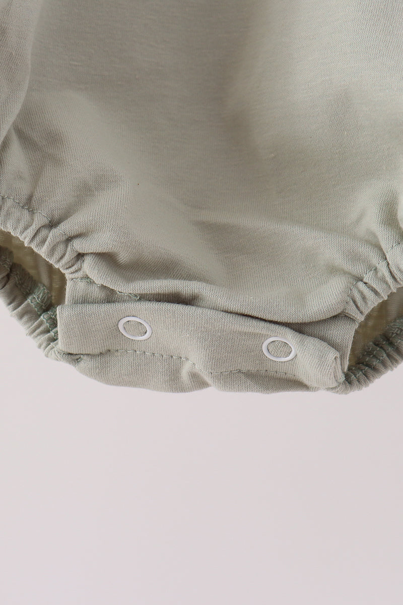 Baby Boy Sage Pumpkin Embroidery Bubble