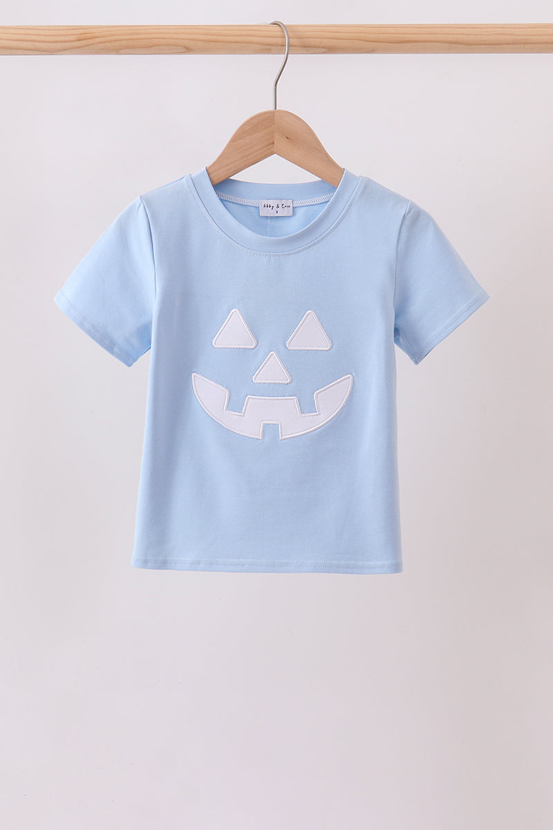 Baby & Boys Blue Jack-O-Lantern  Applique Top