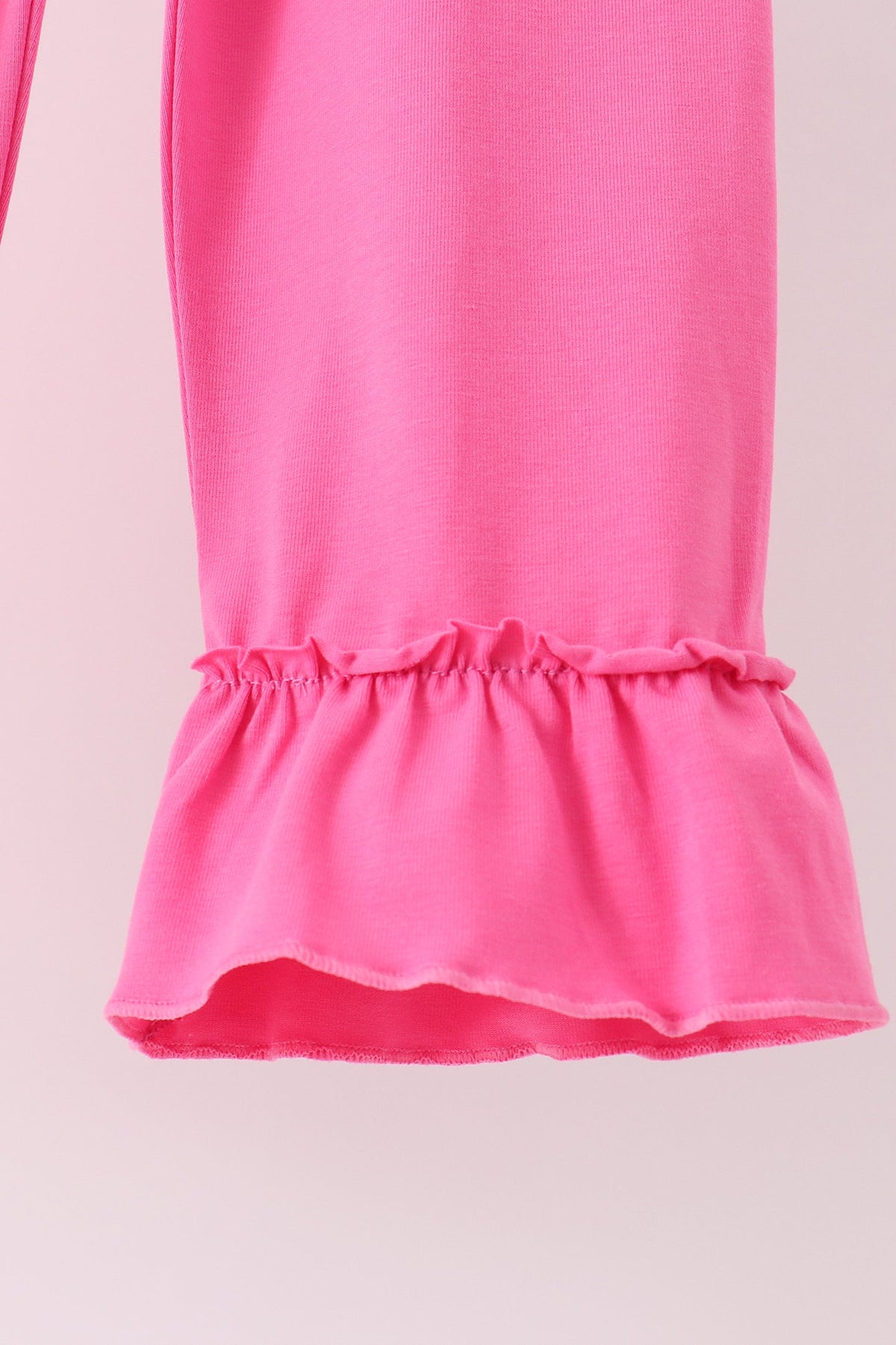 Girls Pink Bow Pearl Ruffle Pants Set